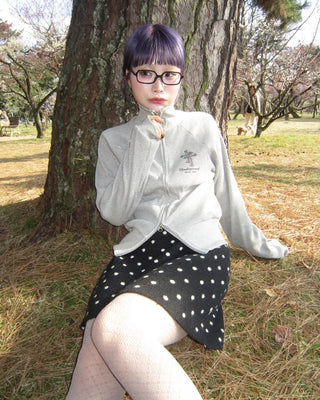 High-neck gothic double-zip hoodie