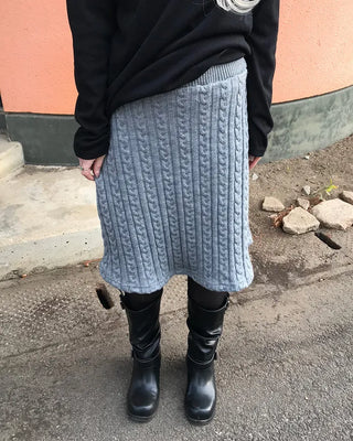 Knit lace midi skirt