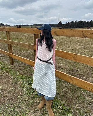 Lace sleeveless long dress