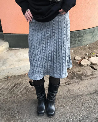 Knit lace midi skirt