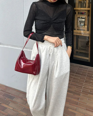 Enamel Shoulder Tote Bag