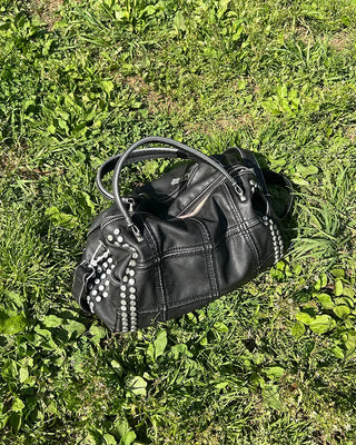 Block stitch double stud 2-way Boston bag