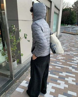Hooded lightweight down jacket