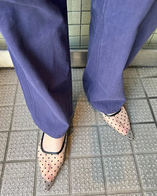 Dot mesh flat shoes