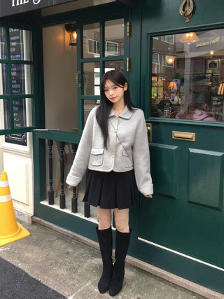 (Pleated skirt with built-in inner shorts)