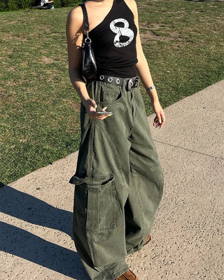 Pigment 8 Lettering One-Shoulder Tank Top