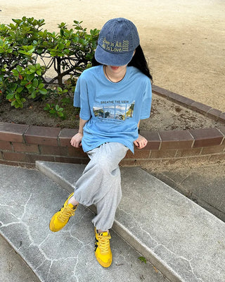 Lettering Denim Cap