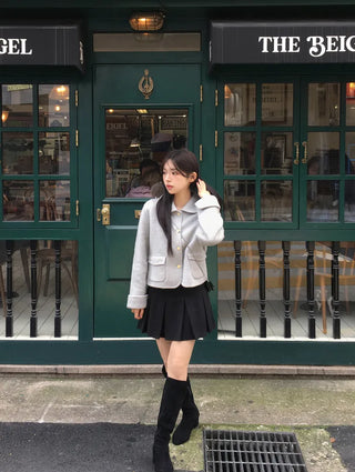 (Pleated skirt with built-in inner shorts)