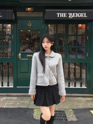 (Pleated skirt with built-in inner shorts)