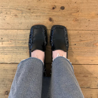 Square Shirring Loafers