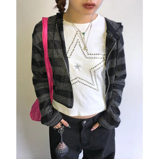 Pointed wide black denim pants