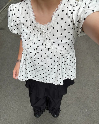 Layered ruffle skirt pants