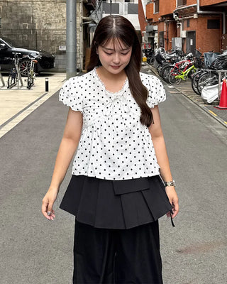 Polka Dot Ribbon Blouse