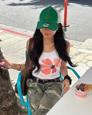 Flower Paint Halter Neck Camisole