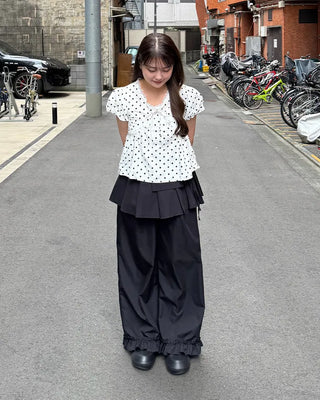 Layered ruffle skirt pants