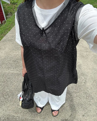 Polka Dot Sheer Mini Dress