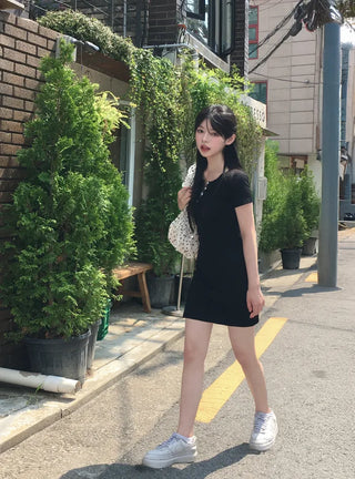 [2-way] Dot Cotton Shirring Bag