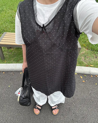 Polka Dot Sheer Mini Dress