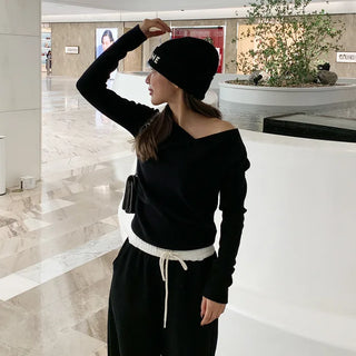 Shirred knit blouse