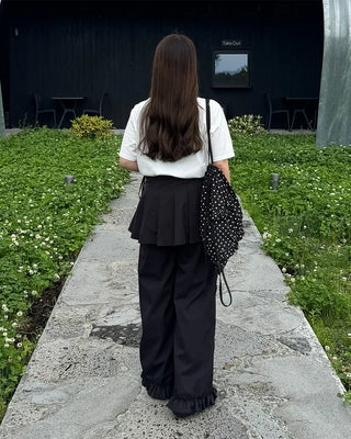 Layered ruffle skirt pants