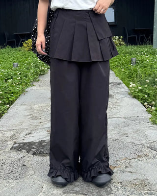 Layered ruffle skirt pants