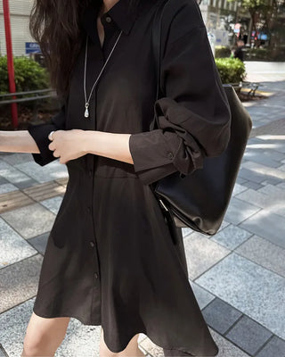 Tencel Flare Shirt Dress