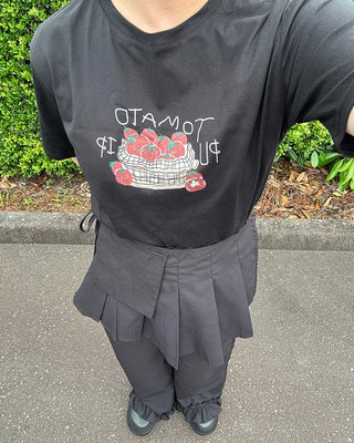 Tomato print short-sleeved T-shirt