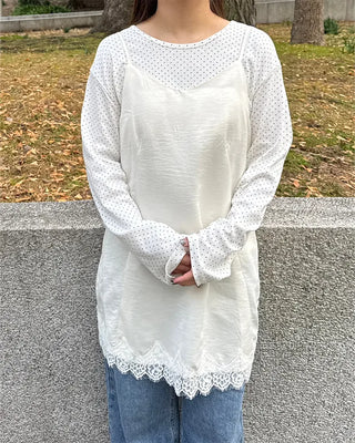 Lace mini camisole dress
