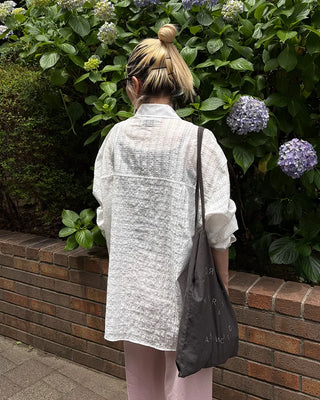 (Unisex) One-Pocket See-Through Check Shirt