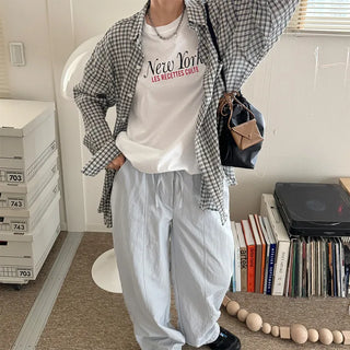 Checked sheer shirt