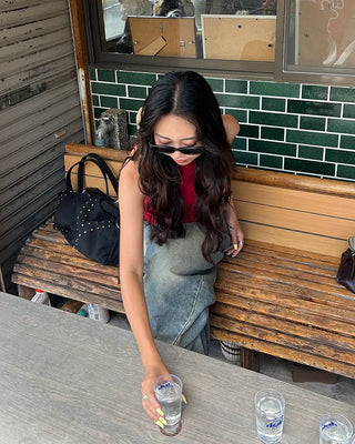 Simple ribbed slim American camisole