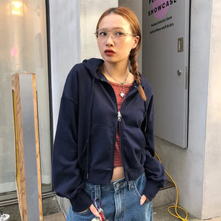 Striped U-neck long-sleeve T-shirt