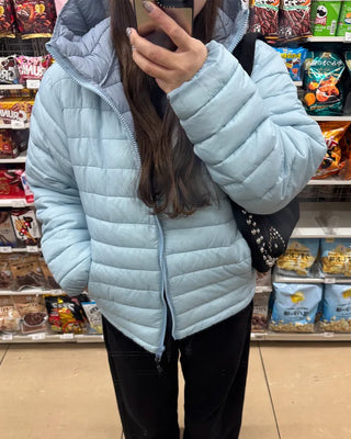 (Unisex) Hooded Light Down Jacket