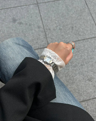 Metal band square handwatch