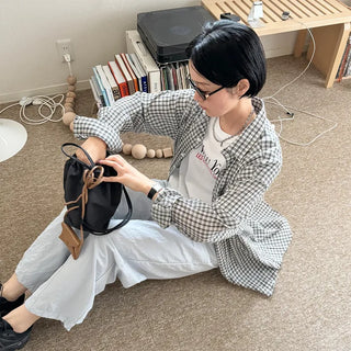 Checked sheer shirt
