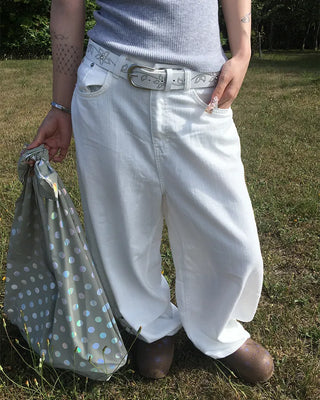 Hip Wing Stitch Summer Balloon Cotton Pants