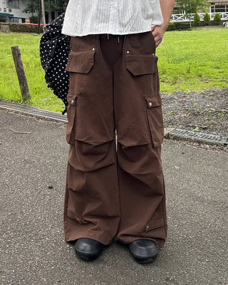 Big Pocket Cotton Wide Pants