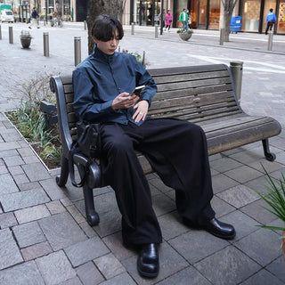 High-neck cropped blouson