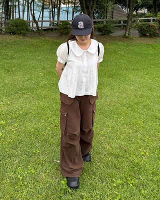 Big Pocket Cotton Wide Pants