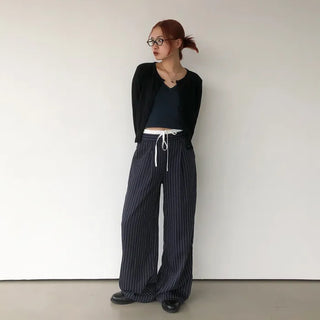 Striped two-tone slacks