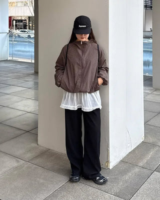 Elastic waist layered flared skirt