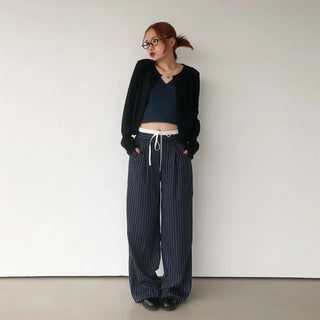 Striped two-tone slacks