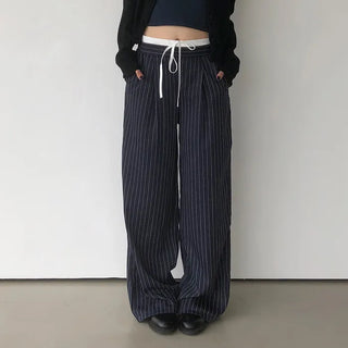 Striped two-tone slacks