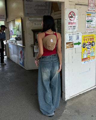 Simple ribbed slim American camisole