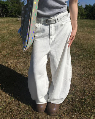 Hip Wing Stitch Summer Balloon Cotton Pants