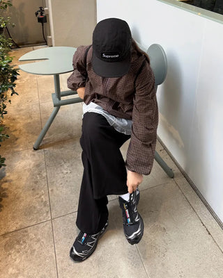 Checked double-zip windbreaker