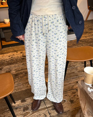 2-way hem flower waffle easy pants