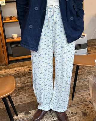 2-way hem flower waffle easy pants