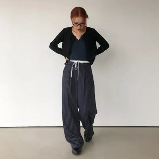 Striped two-tone slacks