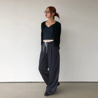 Striped two-tone slacks